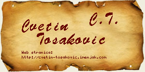 Cvetin Tošaković vizit kartica
